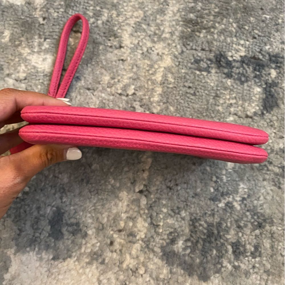 Coach Wristlet Double Zipper Small Wallet Pebbled Leather Watermelon #H1781 - Picture 4 of 15